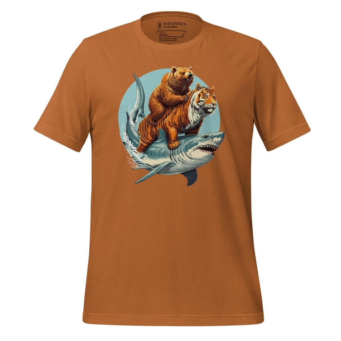 Bear Riding Tiger Riding Shark - Premium T-Shirt